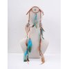 Jumwrit Bohemian Dreamcatcher Feather Headband Indian Gypsy Headpiece with Blue and Brown Feather Tassel Elastic Band Beaded Hairband Hippie Costume Accessories for Women and Girls