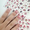 Cute Cartoon Nail Art Stickers Decals 5D Embossed Kawaii Anime Nail Sticker Strong Self-Adhesive Cartoon Rabbit Nail Art Accessories for Girls Women Nail Decals 3 Sheets (Cartoon Stickers)