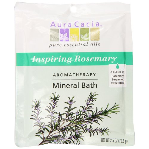 Aura Cacia Aromatherapy Mineral Bath, Inspiring Rosemary, 2.5 ounce packet (Pack of 3)