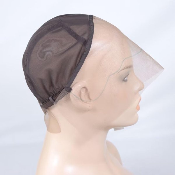13x4 Lace Wig Caps for Making Wigs with Adjustable Straps Guidelines Medium Brown Swiss Lace Wig Base Foundation for Ventilating or Knotting, Wig Making Cap (13x4,M,1pc)