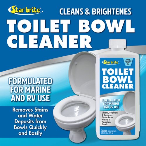 STAR BRITE Toilet Bowl Cleaner - Formulated for Boat, RV & Portable Use - Removes Stains from Plastic & Porcelain Bowls - Compatible With Most Holding Tank Treatments, Fresh Scent 16 OZ (086416)
