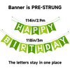 Green Happy Birthday Banner Birthday Party Banner NO DIY Happy Birthday Sign Pre-Strung Birthday Hanging Decoration for Women Men Girl Boy Birthday Party Supplies (Green)