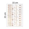 Kare & Kind Temporary Metallic Henna Tattoos for Women Teens Girls - 10 Sheets - Glitter Shimmer Designs Jewelry Fake Tattoo Stickers - 150+ pcs Waterproof Color Flash - Bracelets, Necklace, Anklets