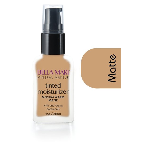 Bella Mari Natural Liquid Foundation, Medium Warm, Matte; 1floz