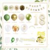 GYESXYW Sage Green 18th Birthday Decorations for Girls, Olive Green and Gold 18th Birthday Decorations Set, Happy Birthday Banner, Crown, Birthday Sash, Confetti Balloons for Girls Party Supplies