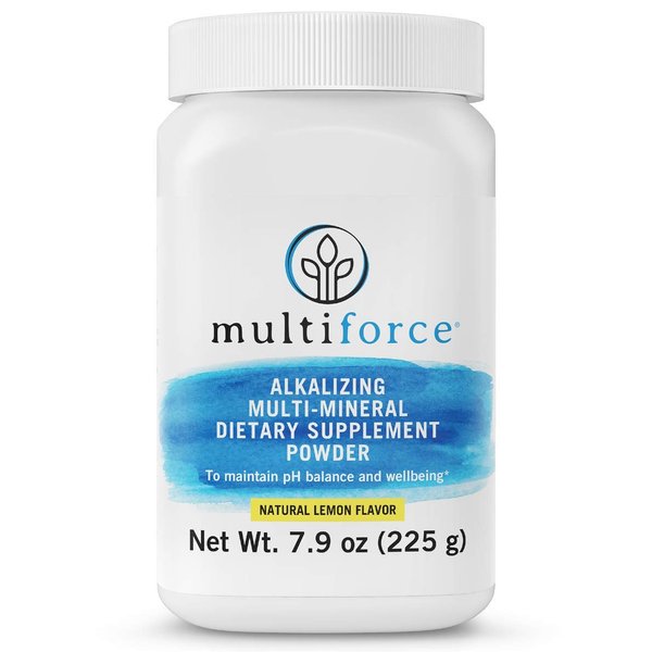 Multiforce Alkaline Powder-Natural Daily pH Balance Supplement. Bioavailable Alkalizing formula to Balance Your pH, Combat Acid Build-Up, Increase Energy, Improve Digestion | 3 Flavors | 30 Day Supply