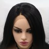 xiweiya Black Wig for Women 1b# Long Natural Wavy Free Part Synthetic Lace Front Wig Heat Resistant Fiber Hair Lace Front Wigs Half Hand Tied 13 * 3 Part Lace Black Wig 26inch