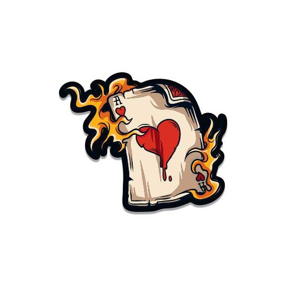 GT Graphics Express Ace of Hearts - 8" Vinyl Sticker - for Car Laptop I-Pad - Waterproof Decal