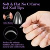Short Almond Nail Tips 504Pcs, Jofay Fashion Pre-shaped & Etched Acrylic Fake Nails, 19 Sizes Matte Full Cover Clear Nails Gel Nail Tips False Nails, Press on Nails for Nail Extensions DIY Salon