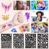 Temporary Glitter Tattoos Kit for Kids,18 Glitter Colors,115 Stencils,6 Luminous Tattoo Stickers, 2 Glue,5 Brushes,1 Powder Puff, Adults & Kids Arts Glitter Make Up Kit,Holiday Gifts for Girls & Boys.