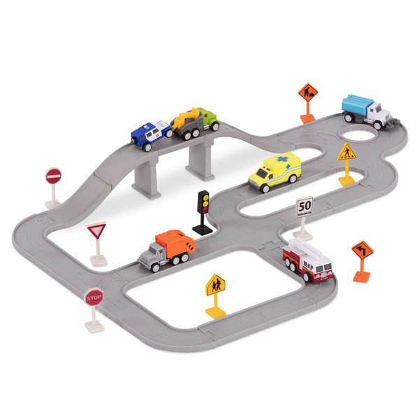 DRIVEN by Battat WH1078Z Series Multipack (6 Pack Safe & Clean City Crew Pocket Playset – 57pc Set with Work Vehicles, Tracks, and Road Signs – Toys for Kids Aged 3 and Up, Multicoloured