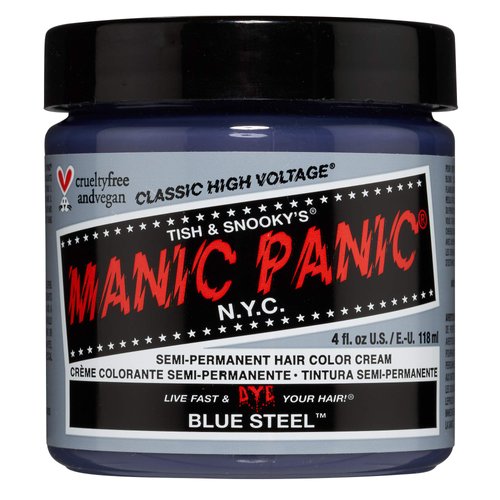 MANIC PANIC Blue Steel Hair Dye – Classic High Voltage - Semi-Permanent Hair Color - Cool, Silver Hair Dye With Blue Undertones - Vegan, PPD & Ammonia-Free - For Coloring Hair on Women & Men
