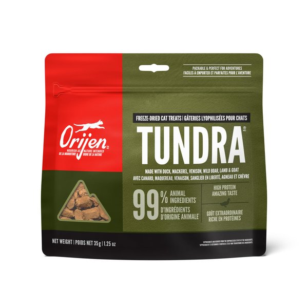 ORIJEN TUNDRA Freeze Dried Cat Treats, Grain Free Treats for Cats, WholePrey Ingredients, 1.25oz