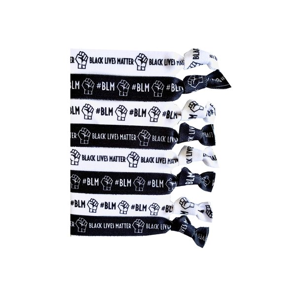 8 Piece Black Lives Matter Hair Tie Accessories - BLM - Equality - BLM Pride Bracelet Wristbands Supplies