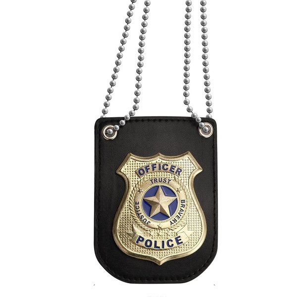 America Police Badge for Kids Pretend Play PD Badge with Chain & Belt Clip