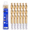 JEFE HEX 3/8" Inch Hex Shank with Titanium Coating Twist Drill Bits, 135 Degree Easy Cut Split Point Drill Bits (Pack of 6)