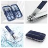 QURIPE 7pcs Manicure Set, Nail Clippers Kit, Stainless Steel Manicure Kit, Nail Clipping Tools Portable Travel Grooming Kit, The Best Gift with Luxurious Case (Blue)