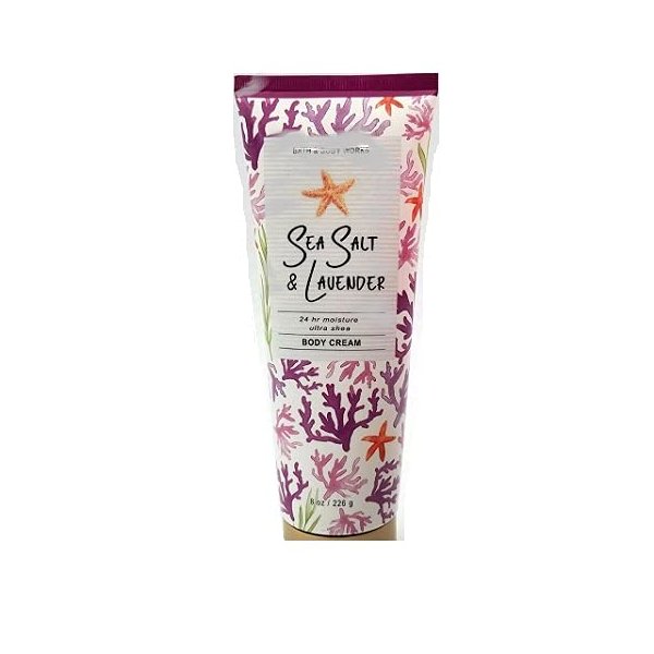 Bath and Body Works Sea Salt and Lavender 24hr Ultra Shea Body Cream 8 Ounce