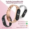 MIJOBS Mi Band 7 Mi Band 6 Strap for Xiaomi Mi Band 5 4 3, Stainless Steel Watch Band Metal Replacement Bracelet Wristband for Mi Smart Band 5