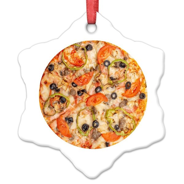 Madcolitote Vegan Pizza Christmas Decorations for Tree Food Collection Pizza Christmas Ornaments 2024 Gifts for Women Friends Xmas Tree Pendant Home Birthday Party Decoration 3 Inch