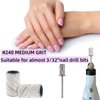 100 Pcs (240 Grit, White) Nail Drill Bits with Mandrel Bit,Sanding Bands for Nail Drill,Professional Nail Manicure Great Fit for Nail Drill Bits for Acrylic Nails