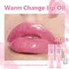 LemonSac 2PCS Color Changing Lip Oil, Magic Color Changing Lip Oil V2, Lip Oil Cosmetics,Warm Change Moisturizing Lip Gloss, Conversion Lip Glow Oil Non-Sticky Primer Lip Tint