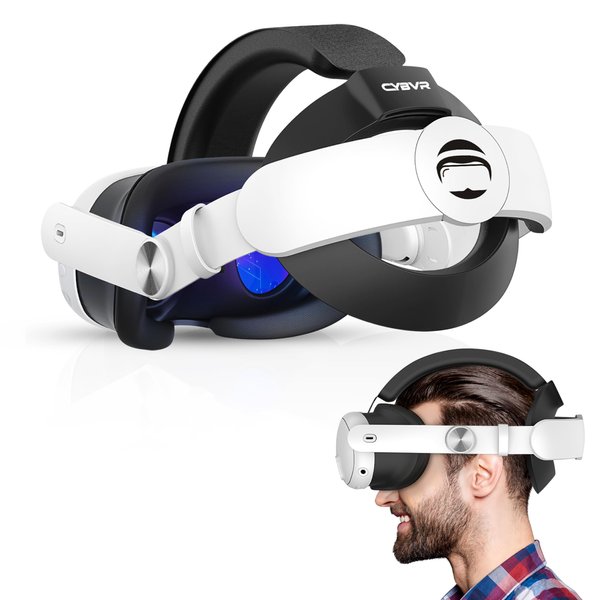 CYBVR Elite Head Strap for the Meta Quest 3, Quest 3 Comfort Headstrap Built with Memory Foam, Battery Pack Compatible(Sold Separately), Meta Quest 3 Accessories for Comfort, 60° Hinge and Adjustable