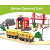 Battery Trains for Wooden Tracks, Motorized Locomotive Train for Kids Electric Train Accessories, Toy Train Set with Magnetic Trains Compatible with Thomas, Brio, Chuggington, Melissa & Doug