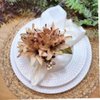 Maison Charlo Set of 4 Caramel Lilies Flower Napkin Rings for Special Occasions: Valentine's, Easter, Mother's Day, Thanksgiving, Christmas, Weddings, and Gatherings