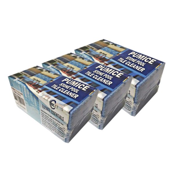 Elevate Essentials Pumice Stone for Pool Tile Cleaning Block, Concrete Spa Cleaning, Best Pool Stain Remover, Natural Pumice Stone, Ceramic Tile Cleaner Block, Blue (3)