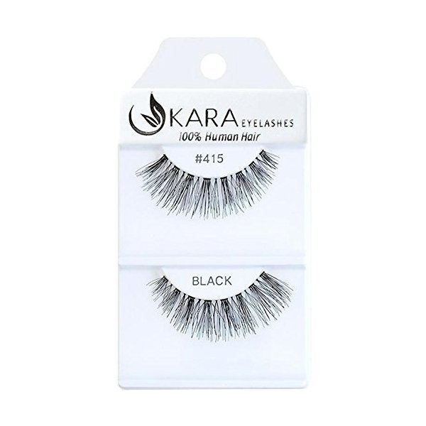 u KARA 100% Human Hair Natural False Eyelashes (#K-EL-415-12 Pack) Fake Lash Makeup
