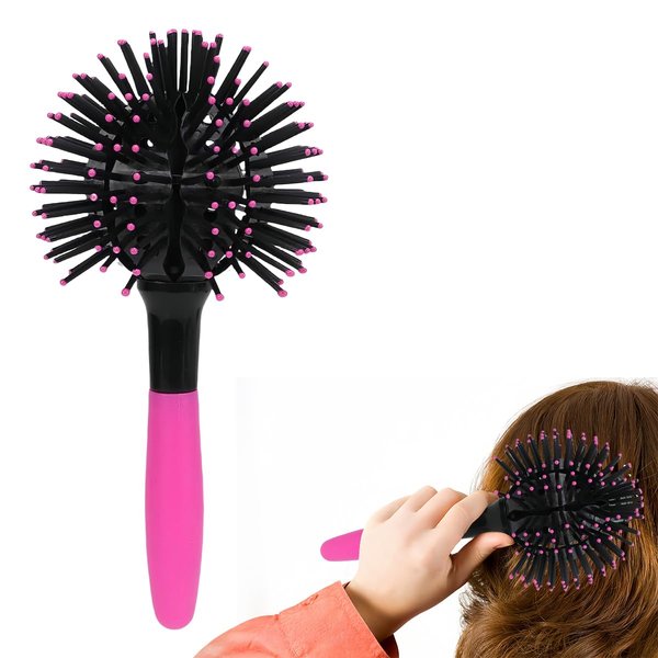 3D Hair Comb, Round Massage Brush, Spherical Shape Styling Hair Comb for Drying, Hairdressing