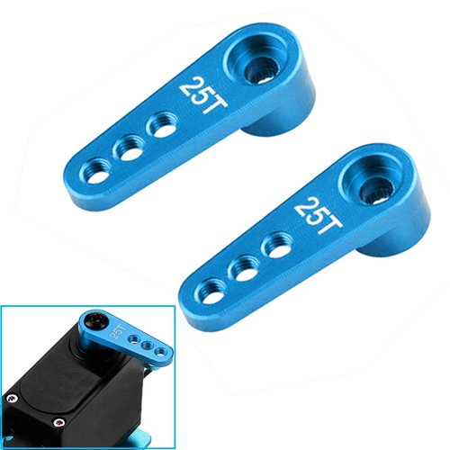 Vgoohobby 3PCS Metal 25T Servo Horn M3 Threads Steering Arm Server Rocker Adapter Compatible with Savox Power HD HSP Servos Motor 1/8 1/10 RC Car Truck,Blue