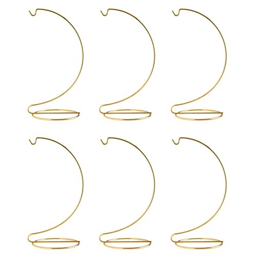 Creative Hobbies® Ornament Display Stand Hanger Holder - 8 Inch Tall Gold ~Pack of 6 Stands