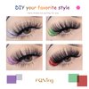 FQNing Glitter Lash Extensions Laser 12 Colored Mix Spike Eyelash Extension Professional Supplies 15mm 0.20 D (Mix-12 Colors)