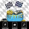 24Pcs Checkered Flag Cupcake Toppers,Glitter Race Car Cake Decorations, Black and White Racing Flags Cupcake Picks for Car Theme Party Supplies Baby Shower Kids Boys Birthday Party Supplies