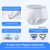 Mens Incontinence Briefs 3-Packs Men's Urinary Incontinence Underwear Cotton Washable Reusable Incontinence Overnight Underwear for Men, Built in Cotton Pad, Medium