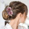 inSowni 5 Pack Glitter Sparkly Rhinestone Metal French Barrettes with Rose Flower Floral Alligator Snap Hair Clips Accessories for Women Girls