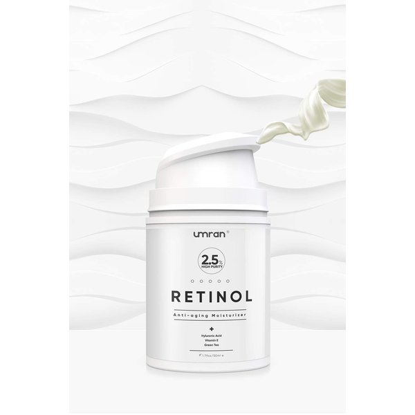 Umran Premium Retinol Cream, Anti-Aging Moisturizer Cream 2.5% for Face and Eye Care, Anti-Wrinkle Essence with Hyaluronic Acid, Day and Night Cream, Vitamin E and Green Tea, 50ml, 1.7 Fl.Oz…