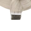Full Shine Blonde Tape in Hair Extensions 20 Inch Real Human Hair Tape in Extensions Color 1000 Ice Blonde Adhesive Hair Extension 40 Pcs 100 Gram Double Sided Tape Hair for Women