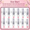 NOVO OVO Curved Nail Tips Press on Full Cover, Extra Curve Square Gel x Thick Long XL XXL Acrylic Fake Nails Extension kit, Clear Pre-etched Soft French False Nail 12 Sizes 240pc (QUEEN SQUARE PRO)