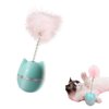 EFYUE Cat Feather Toy Cat Toy Ball 360° Tumbler,with Colorful Feathers and Bells to Attract Your Cat's Attention Novelty Toy (Green)