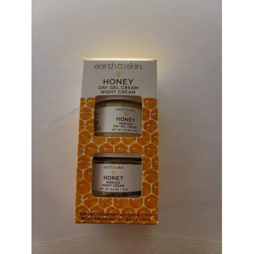 Earth To Skin Honey Manuka Mini Duo Set Day Gel Cream (0.5 Fl Oz) and Night Cream (0.5 Fl Oz) with Hyaluronic Acid & Vitamin E, All-Day & Night Hydration for Face and Neck (2 Pack)