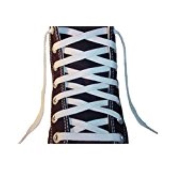 Flat Shoelaces 3/8" Wide Tubular Braided - White 63 Inch