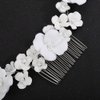 Teyglen Flower Bride Wedding Hair Comb Flower Hair Comb Decorative Hair Accessories Floral Flower Headpiece White Flower Headband Hair Piece for Women Bride Girls
