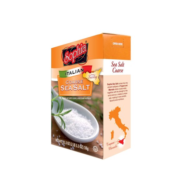 Sophia Sicilian Sea Salt, Coarse 35.3oz (6-pack)