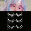 White False Eyelashes Halloween White Eye lashes Extension Tools MUQIU37 Anime Cosplay White Lahses Makeup Natural Looking Masquerade Party Eyelashes Easter Costume Party Eye Lashes (MQ11-14mm)