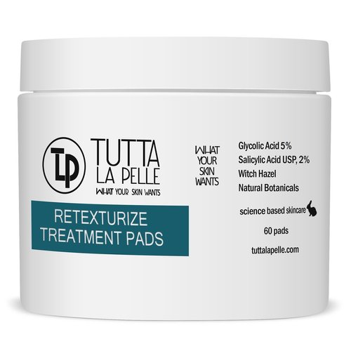 5% Glycolic Acid + 2% Salicylic Acid AHA/BHA ACNE Treatment - Witch Hazel Pads - ACNE Solutions - For Facial Exfoliating And Smoother Looking Skin, 60 Face Pads