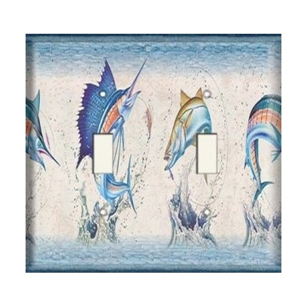 SnazzySwitch Swordfish Decorative Light Switch Cover - Double Toggle Wall Plate