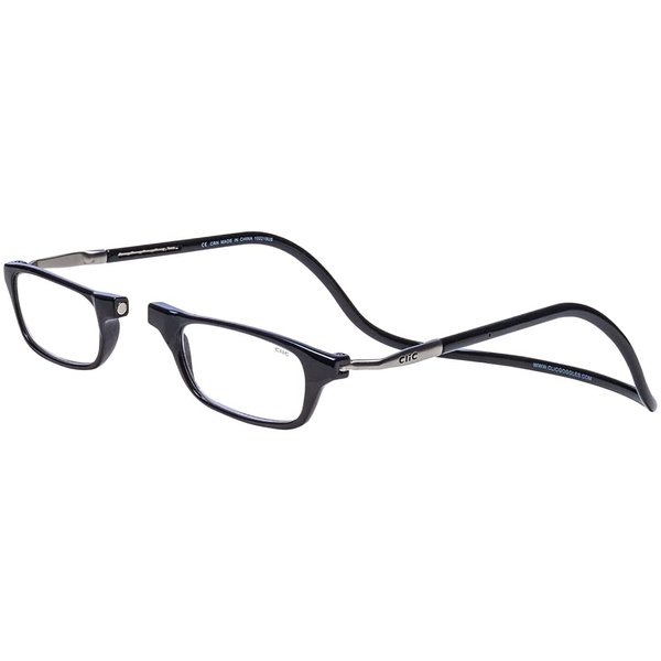 Clic Magnetic Reading Glasses, Computer Readers, Replaceable Lens, Original Long, (M-L, Black, 3.00 Magnification)